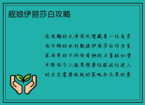 舰娘伊丽莎白攻略